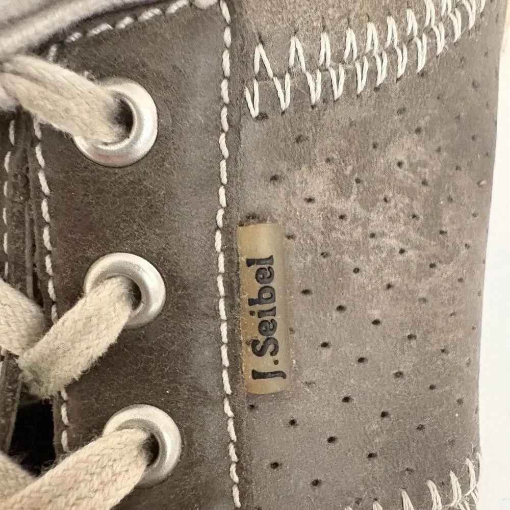 Josef Seibel Leather Perforated Lace Up Sneakers Comfort Shoes Gorpcore Casual 5